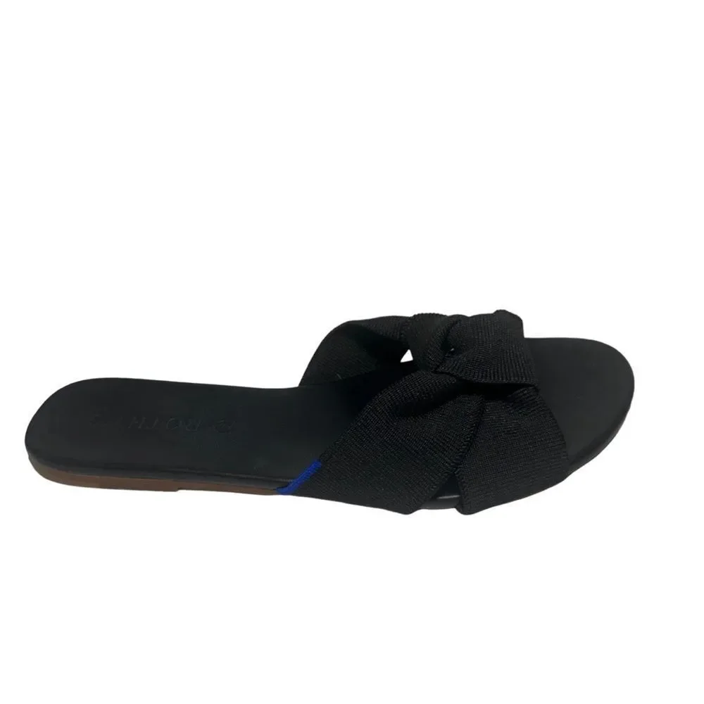 Rothy's Black Slide Sandal with Knot Detail